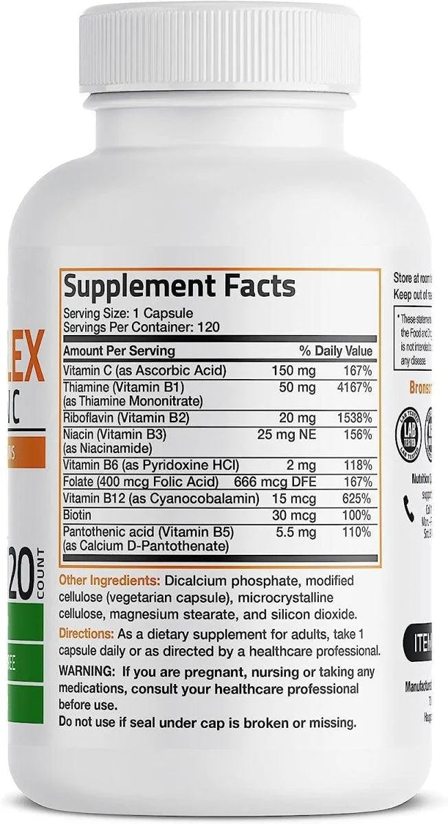 BRONSON - Bronson Vitamin B Complex with Vitamin C 120 Capsulas - The Red Vitamin MX - Suplementos Alimenticios - {{ shop.shopifyCountryName }}