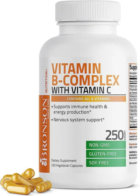 BRONSON - Bronson Vitamin B Complex with Vitamin C 250 Capsulas - The Red Vitamin MX - Suplementos Alimenticios - {{ shop.shopifyCountryName }}