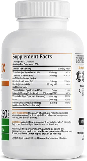 BRONSON - Bronson Vitamin B Complex with Vitamin C 250 Capsulas - The Red Vitamin MX - Suplementos Alimenticios - {{ shop.shopifyCountryName }}