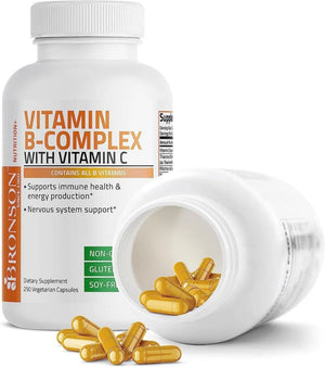 BRONSON - Bronson Vitamin B Complex with Vitamin C 250 Capsulas - The Red Vitamin MX - Suplementos Alimenticios - {{ shop.shopifyCountryName }}