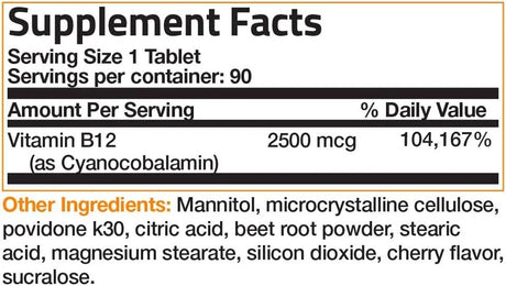 BRONSON - Bronson Vitamin B12 2500mcg Shot of Energy Fast Dissolve Chewable Tablets 90 Tabletas - The Red Vitamin MX - Suplementos Alimenticios - {{ shop.shopifyCountryName }}