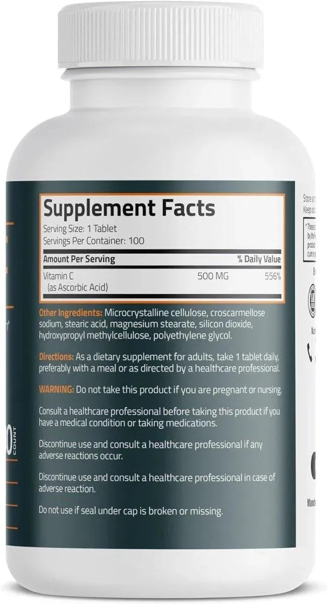 BRONSON - Bronson Vitamin C 500Mg. 100 Tabletas - The Red Vitamin MX - Suplementos Alimenticios - {{ shop.shopifyCountryName }}