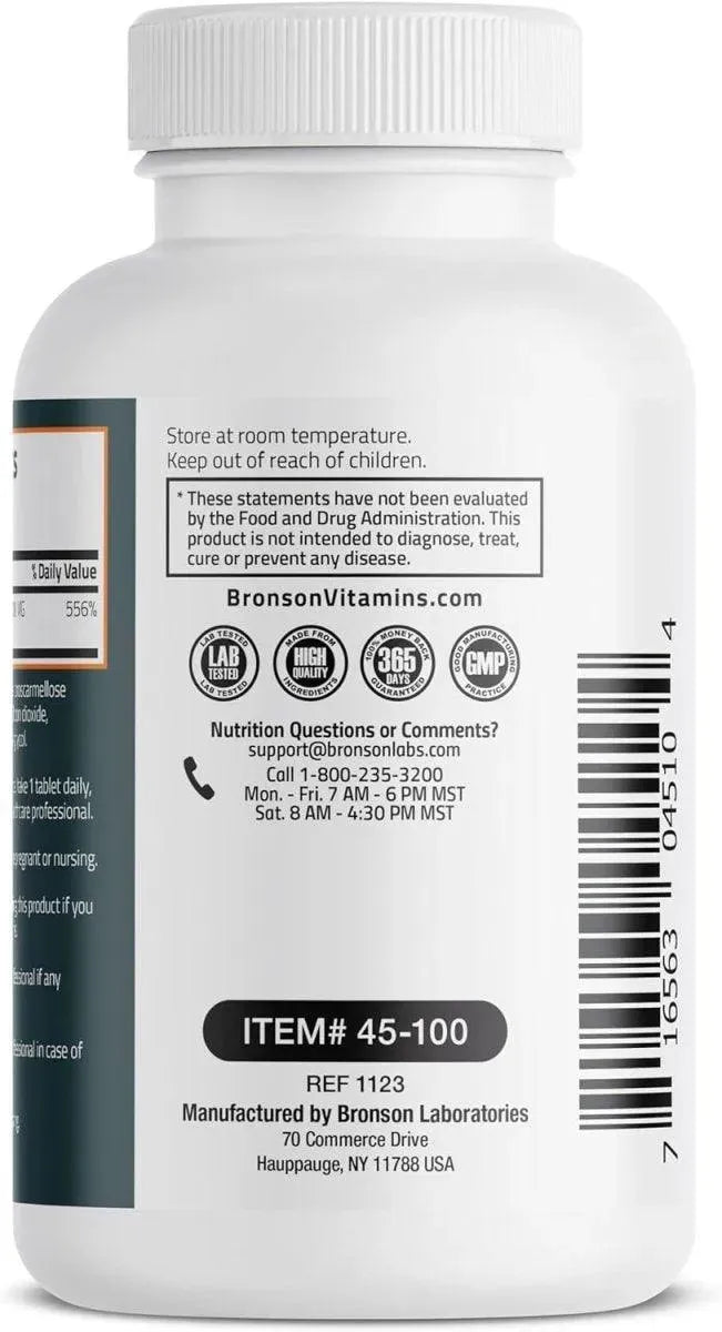BRONSON - Bronson Vitamin C 500Mg. 100 Tabletas - The Red Vitamin MX - Suplementos Alimenticios - {{ shop.shopifyCountryName }}