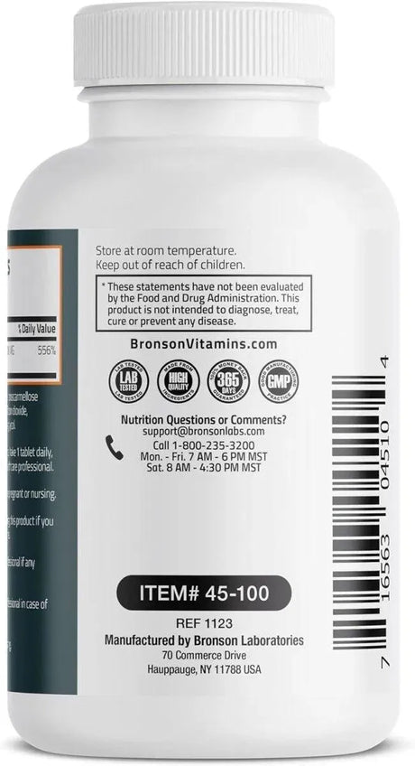 BRONSON - Bronson Vitamin C 500Mg. 100 Tabletas - The Red Vitamin MX - Suplementos Alimenticios - {{ shop.shopifyCountryName }}