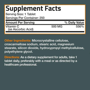 BRONSON - Bronson Vitamin C 500Mg. 250 Tabletas - The Red Vitamin MX - Suplementos Alimenticios - {{ shop.shopifyCountryName }}