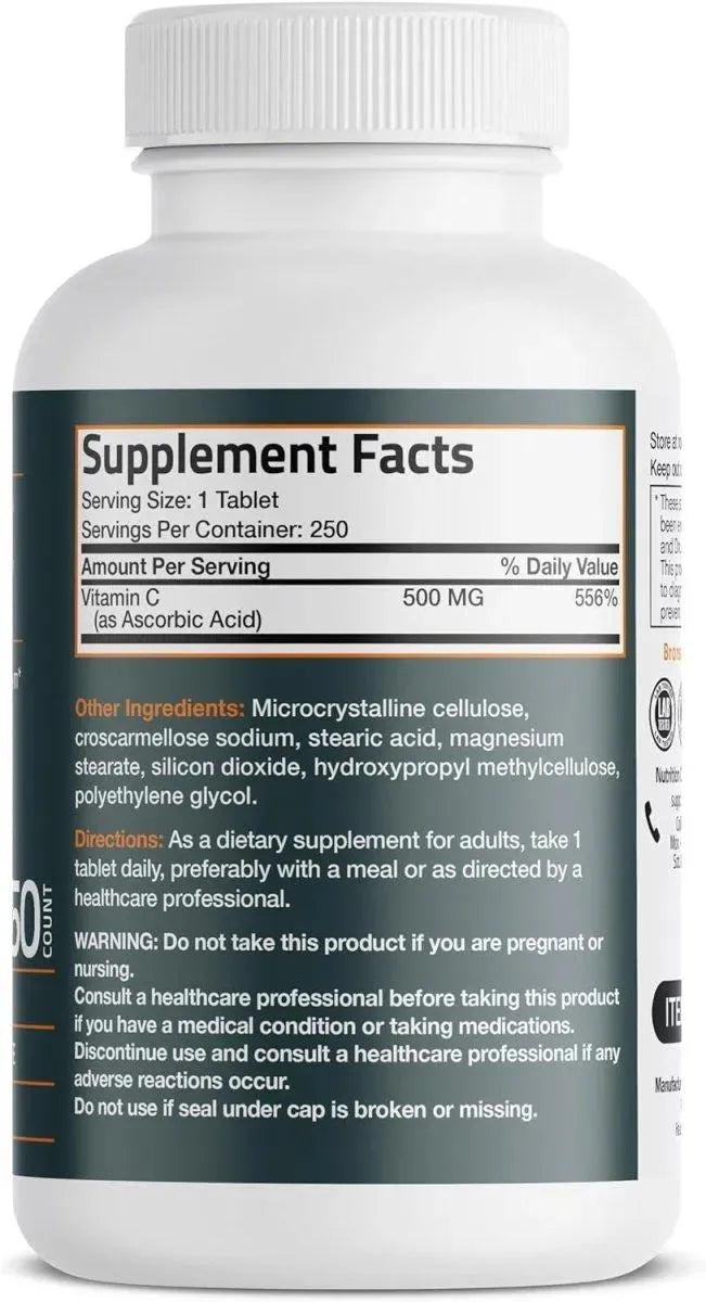 BRONSON - Bronson Vitamin C 500Mg. 250 Tabletas - The Red Vitamin MX - Suplementos Alimenticios - {{ shop.shopifyCountryName }}