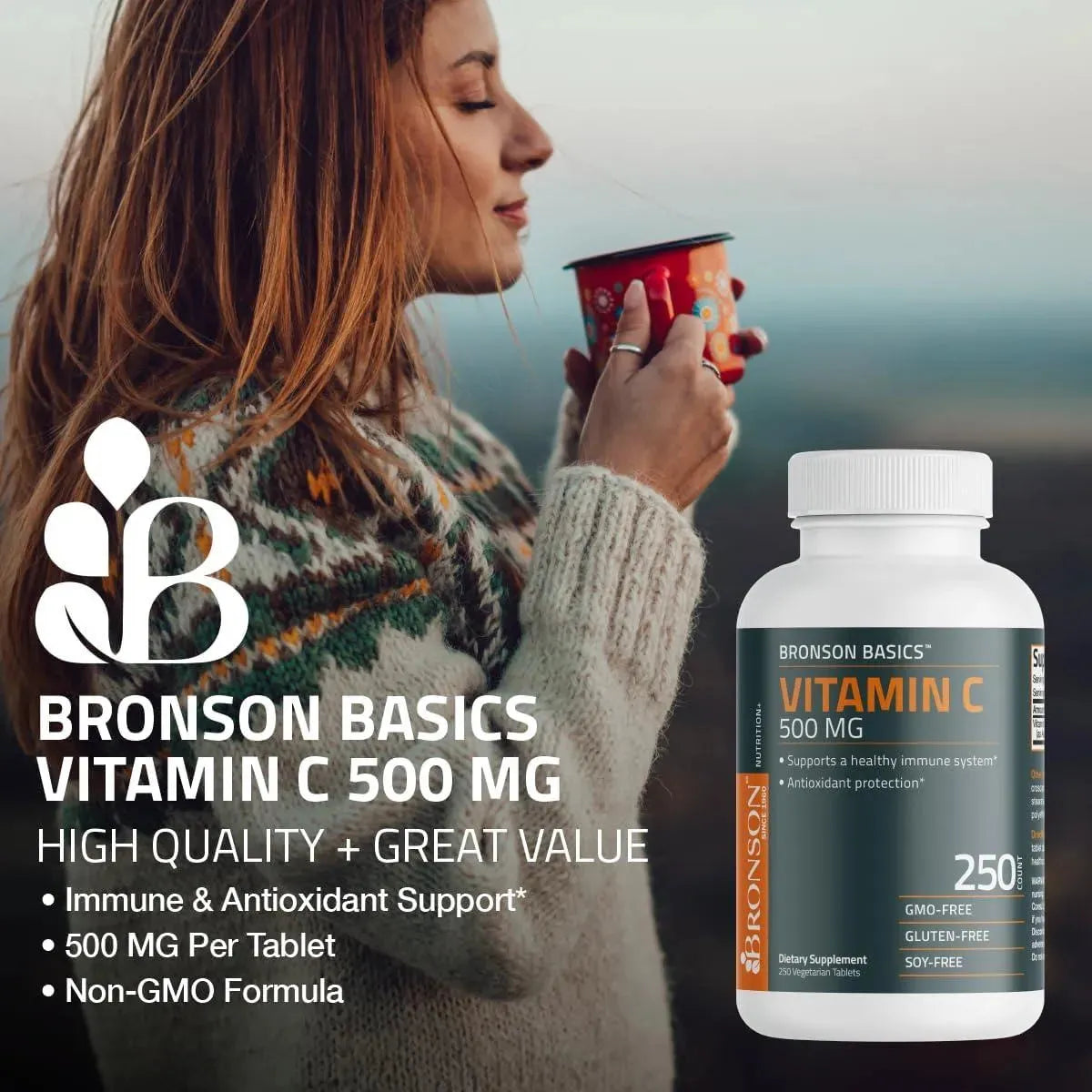 BRONSON - Bronson Vitamin C 500Mg. 250 Tabletas - The Red Vitamin MX - Suplementos Alimenticios - {{ shop.shopifyCountryName }}