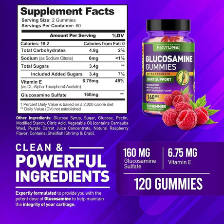 BUILT BY NATURE - Built by Nature Glucosamine Gummies with Vitamin E 120 Gomitas - The Red Vitamin MX - Suplementos Alimenticios - {{ shop.shopifyCountryName }}