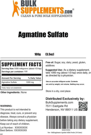 BULK SUPPLEMENTS - Bulk Supplements Agmatine Sulfate Powder 100Gr. - The Red Vitamin MX - Suplementos Alimenticios - {{ shop.shopifyCountryName }}