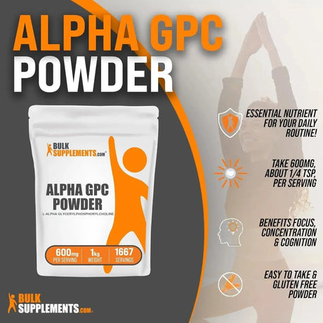BULK SUPPLEMENTS - Bulk Supplements Alpha GPC Powder 1 Kg. - The Red Vitamin MX - Suplementos Alimenticios - {{ shop.shopifyCountryName }}