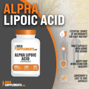 BULK SUPPLEMENTS - Bulk Supplements Alpha Lipoic Acid 600Mg. 240 Capsulas - The Red Vitamin MX - Suplementos Alimenticios - {{ shop.shopifyCountryName }}