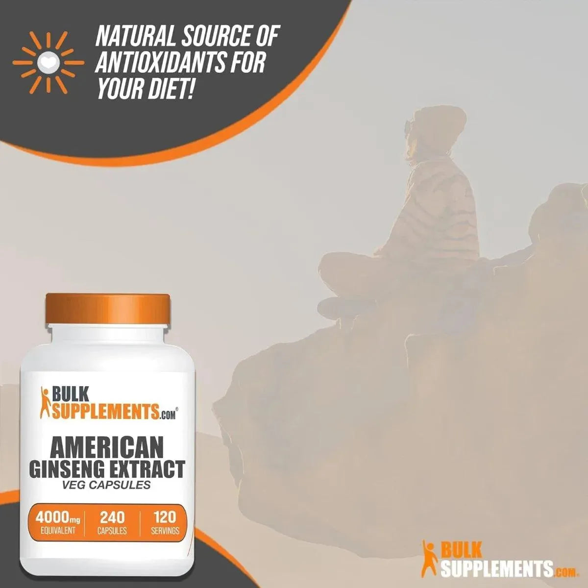 BULK SUPPLEMENTS - Bulk Supplements American Ginseng 4000Mg. 240 Capsulas - The Red Vitamin MX - Suplementos Alimenticios - {{ shop.shopifyCountryName }}