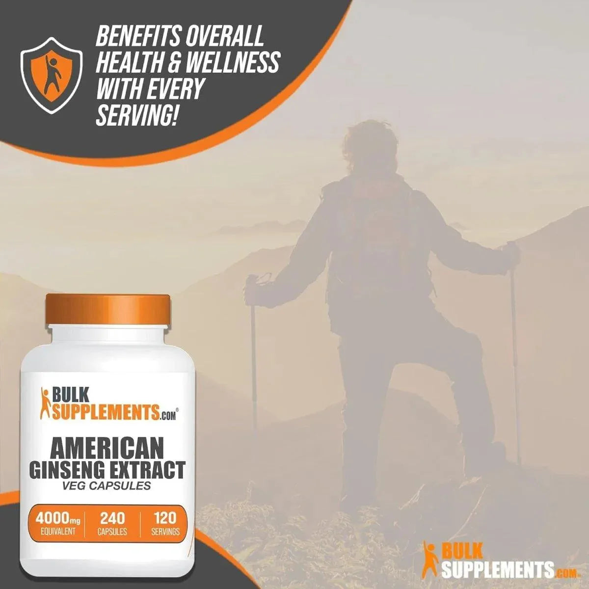 BULK SUPPLEMENTS - Bulk Supplements American Ginseng 4000Mg. 240 Capsulas - The Red Vitamin MX - Suplementos Alimenticios - {{ shop.shopifyCountryName }}