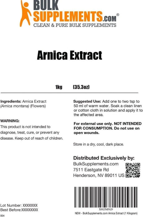 BULK SUPPLEMENTS - Bulk Supplements Arnica Extract Powder 1 Kg. - The Red Vitamin MX - Suplementos Alimenticios - {{ shop.shopifyCountryName }}