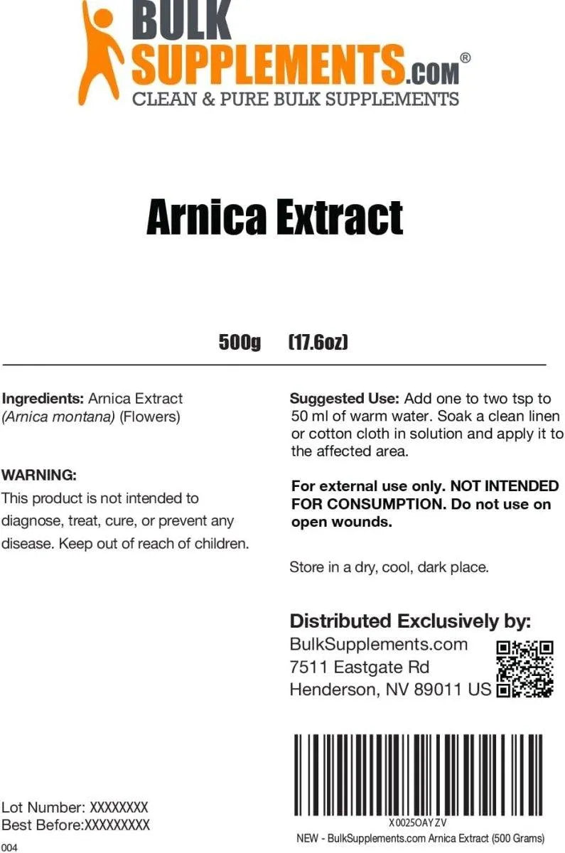 BULK SUPPLEMENTS - Bulk Supplements Arnica Extract Powder 500Gr. - The Red Vitamin MX - Suplementos Alimenticios - {{ shop.shopifyCountryName }}