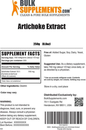 BULK SUPPLEMENTS - Bulk Supplements Artichoke Extract Powder 250Gr. - The Red Vitamin MX - Suplementos Alimenticios - {{ shop.shopifyCountryName }}