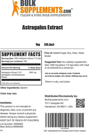 BULK SUPPLEMENTS - Bulk Supplements Astragalus Extract Powder 1300Mg. 1Kg. - The Red Vitamin MX - Suplementos Alimenticios - {{ shop.shopifyCountryName }}
