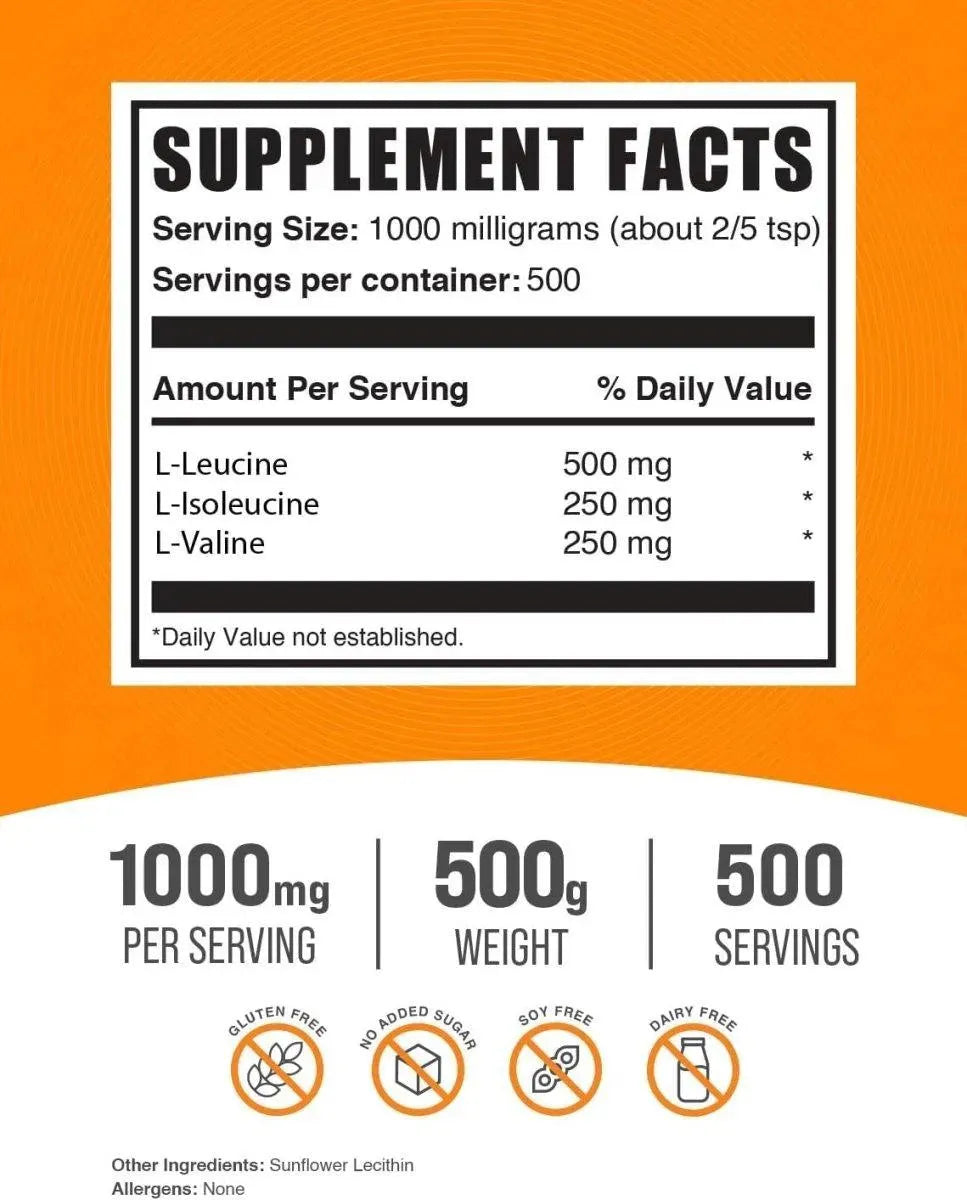 BULK SUPPLEMENTS - Bulk Supplements BCAA 2:1:1 Powder 500Gr. - The Red Vitamin MX - Suplementos Alimenticios - {{ shop.shopifyCountryName }}