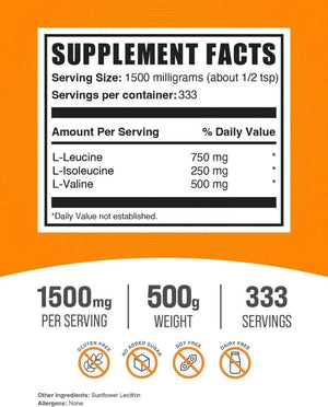BULK SUPPLEMENTS - Bulk Supplements BCAA 3:1:2 Powder 500Gr. - The Red Vitamin MX - Suplementos Alimenticios - {{ shop.shopifyCountryName }}
