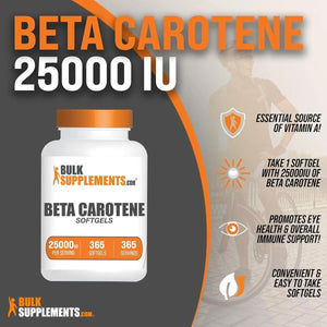 BULK SUPPLEMENTS - Bulk Supplements Beta Carotene 25000 IU 365 Capsulas Blandas - The Red Vitamin MX - Suplementos Alimenticios - {{ shop.shopifyCountryName }}