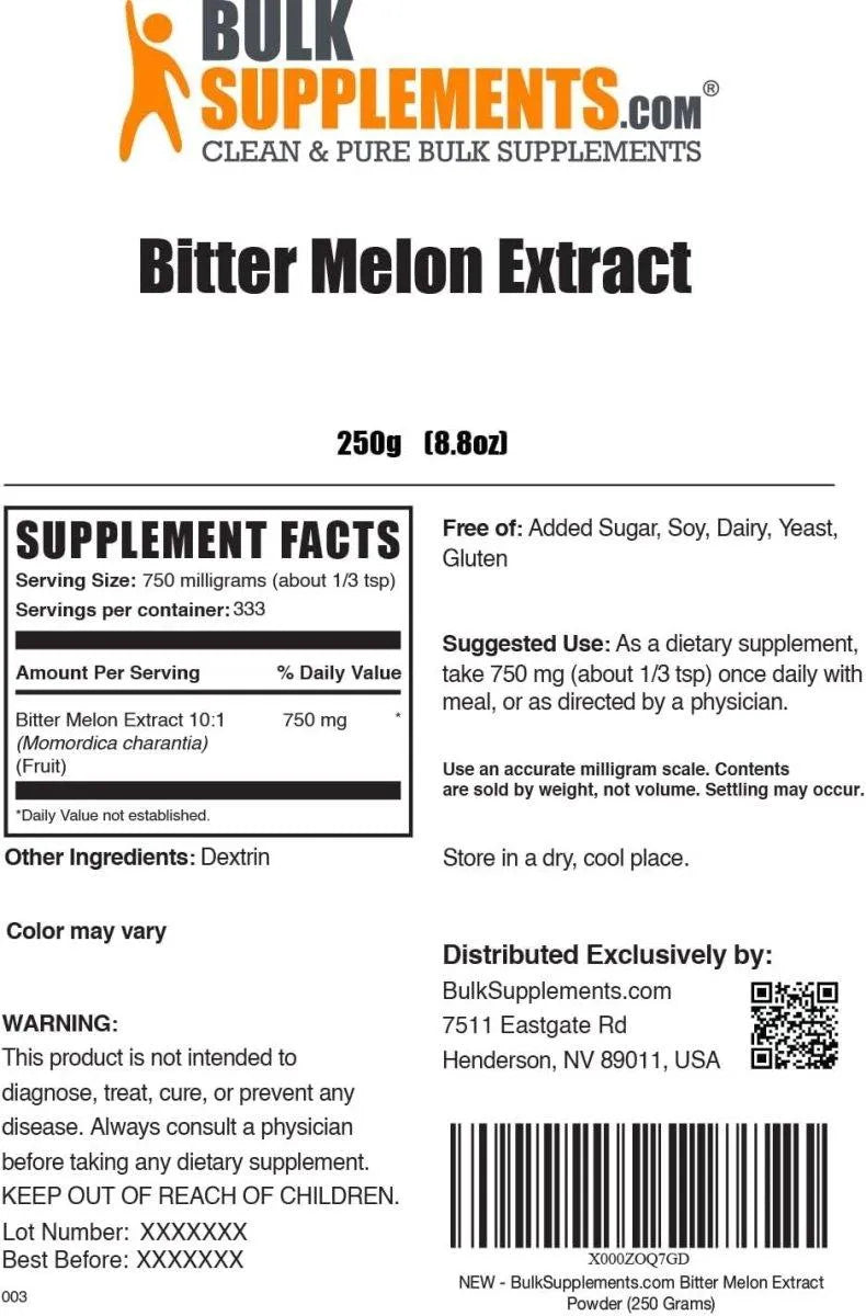 BULK SUPPLEMENTS - Bulk Supplements Bitter Melon Extract Powder 250Gr. - The Red Vitamin MX - Suplementos Alimenticios - {{ shop.shopifyCountryName }}