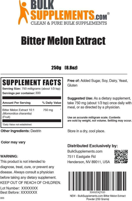 BULK SUPPLEMENTS - Bulk Supplements Bitter Melon Extract Powder 250Gr. - The Red Vitamin MX - Suplementos Alimenticios - {{ shop.shopifyCountryName }}