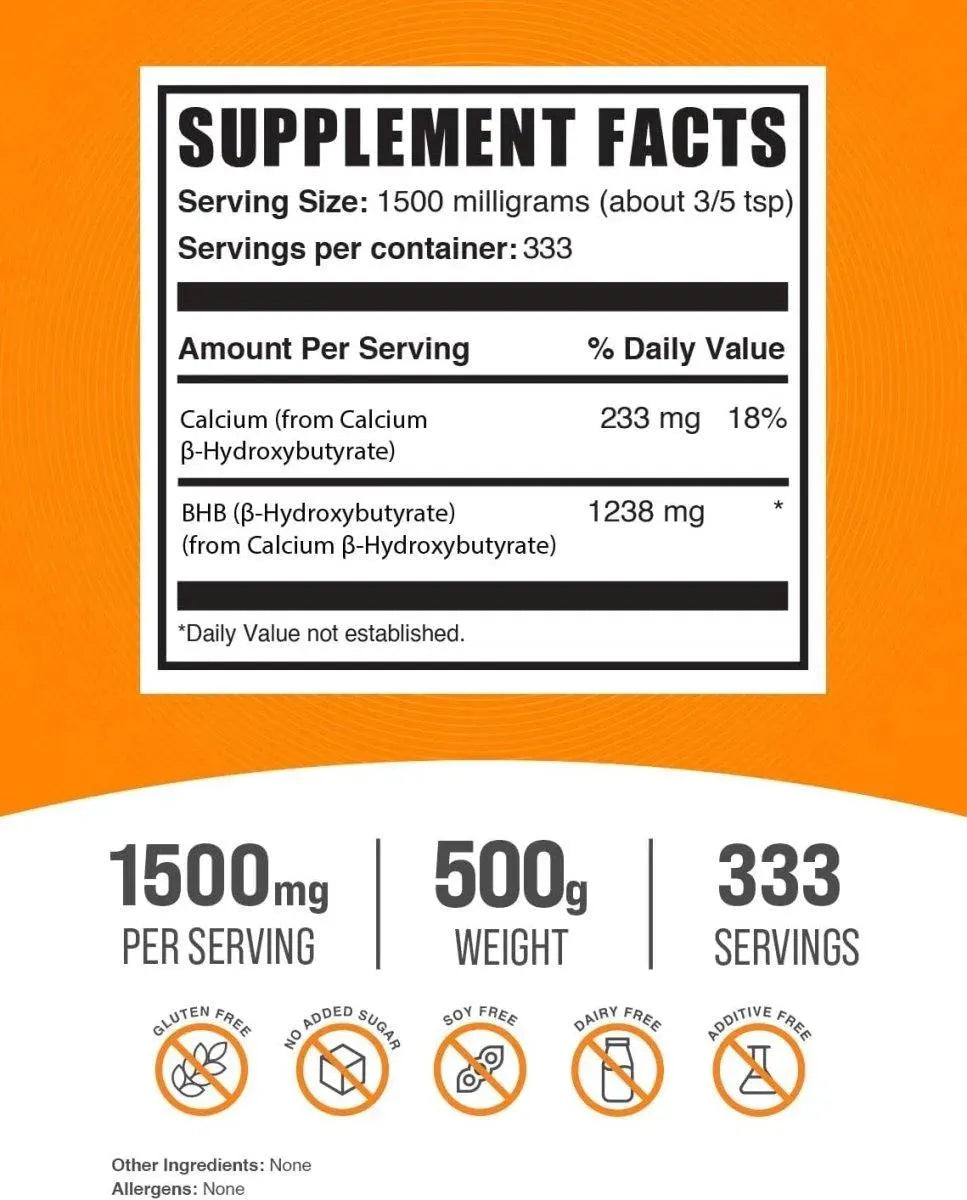 BULK SUPPLEMENTS - Bulk Supplements Calcium BHB Powder 500Gr. - The Red Vitamin MX - Suplementos Alimenticios - {{ shop.shopifyCountryName }}