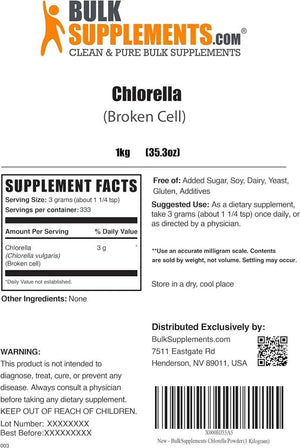 BULK SUPPLEMENTS - Bulk Supplements Chlorella Powder 1Kg. - The Red Vitamin MX - Suplementos Alimenticios - {{ shop.shopifyCountryName }}