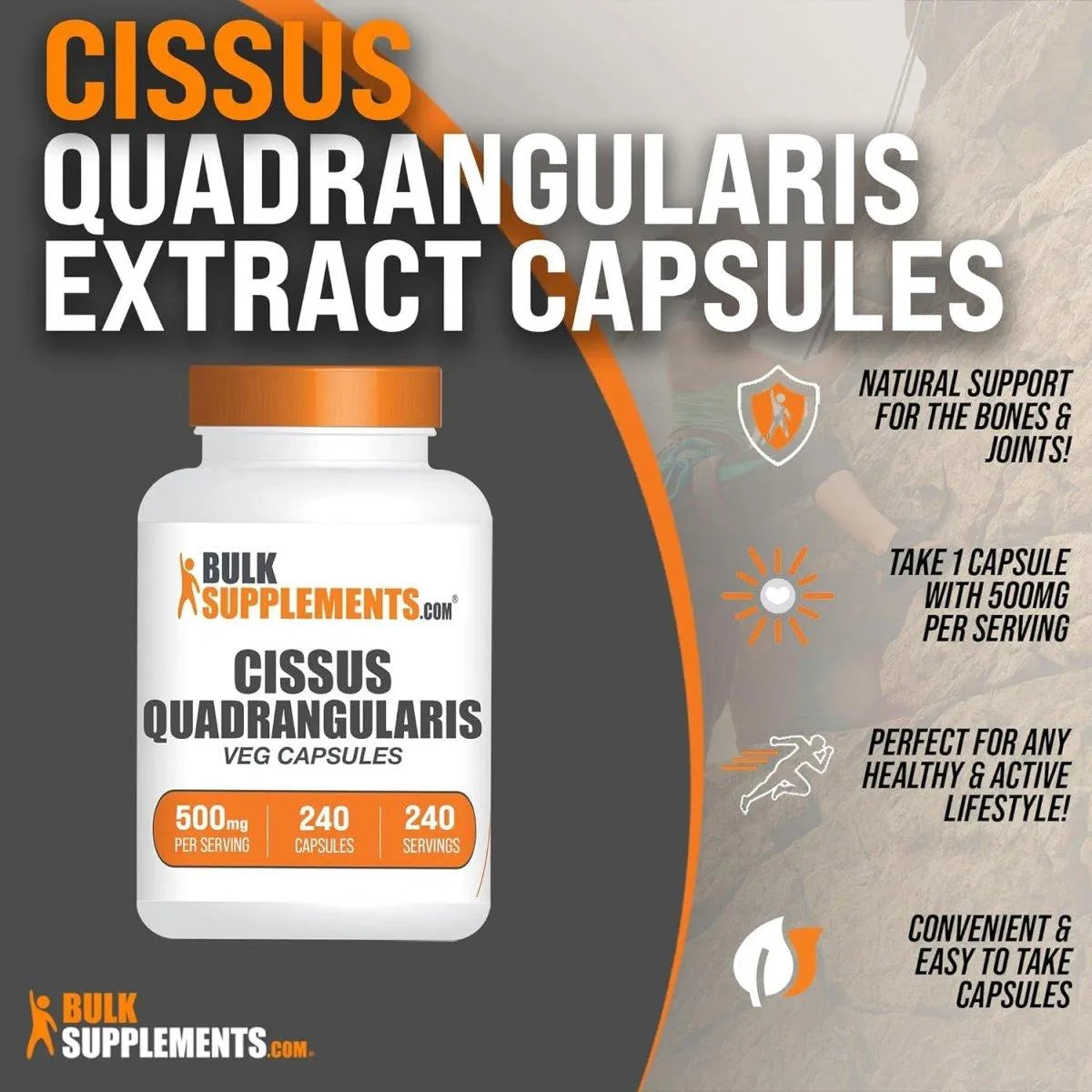 BULK SUPPLEMENTS - Bulk Supplements Cissus Quadrangularis Extract 500Mg. 240 Capsulas - The Red Vitamin MX - Suplementos Alimenticios - {{ shop.shopifyCountryName }}