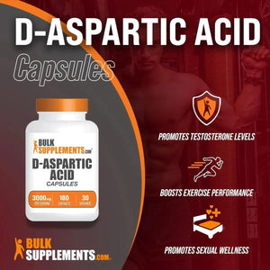 BULK SUPPLEMENTS - Bulk Supplements D-Aspartic Acid 3000Mg. 180 Capsulas - The Red Vitamin MX - Suplementos Alimenticios - {{ shop.shopifyCountryName }}