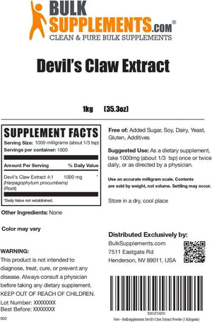 BULK SUPPLEMENTS - Bulk Supplements Devil's Claw Extract Powder 1Kg. - The Red Vitamin MX - Suplementos Alimenticios - {{ shop.shopifyCountryName }}