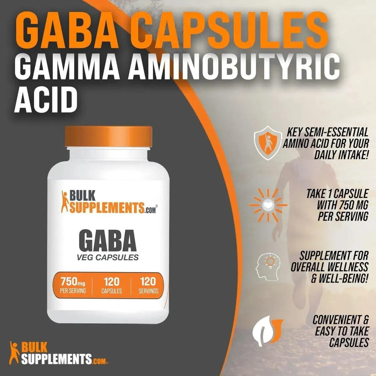 BULK SUPPLEMENTS - Bulk Supplements GABA 750Mg. 120 Capsulas - The Red Vitamin MX - Suplementos Alimenticios - {{ shop.shopifyCountryName }}