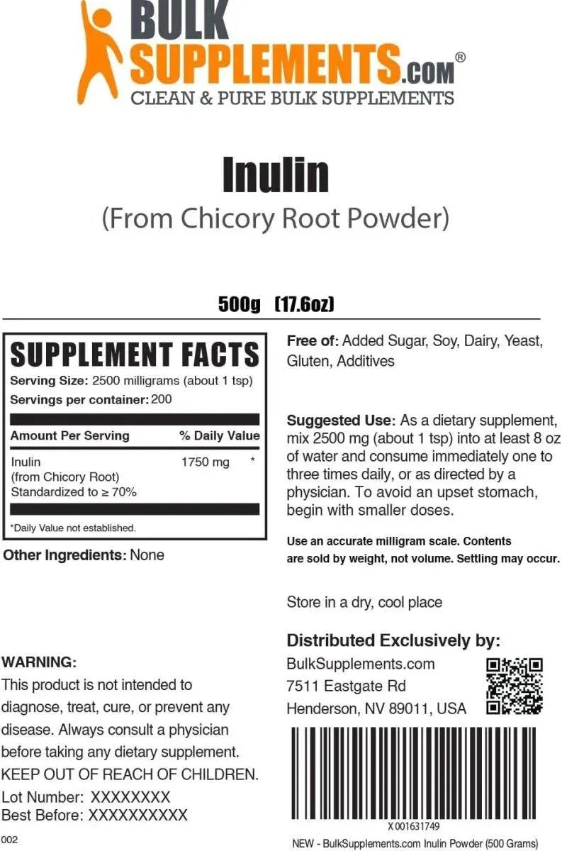 BULK SUPPLEMENTS - Bulk Supplements Inulin Powder 500Gr. - The Red Vitamin MX - Suplementos Alimenticios - {{ shop.shopifyCountryName }}