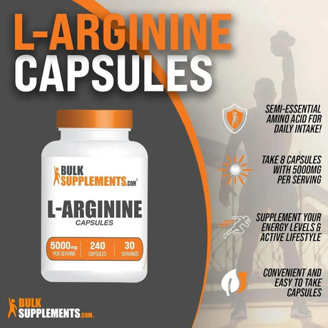BULK SUPPLEMENTS - Bulk Supplements L-Arginine 5000Mg. 240 Capsulas - The Red Vitamin MX - Suplementos Alimenticios - {{ shop.shopifyCountryName }}
