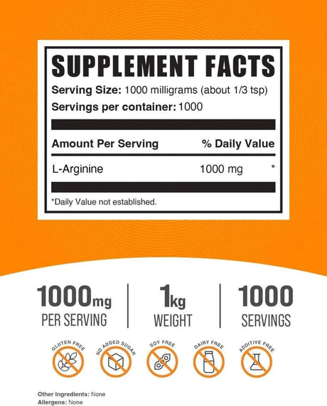 BULK SUPPLEMENTS - Bulk Supplements L-Arginine Powder 1 Kg. - The Red Vitamin MX - Suplementos Alimenticios - {{ shop.shopifyCountryName }}