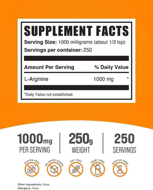 BULK SUPPLEMENTS - Bulk Supplements L-Arginine Powder 250Gr. - The Red Vitamin MX - Suplementos Alimenticios - {{ shop.shopifyCountryName }}