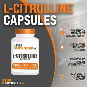 BULK SUPPLEMENTS - Bulk Supplements L-Citrulline 3000Mg. 240 Capsulas - The Red Vitamin MX - Suplementos Alimenticios - {{ shop.shopifyCountryName }}