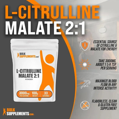 BULK SUPPLEMENTS - Bulk Supplements L-Citrulline Malate 2:1 Powder 100Gr. - The Red Vitamin MX - Suplementos Alimenticios - {{ shop.shopifyCountryName }}