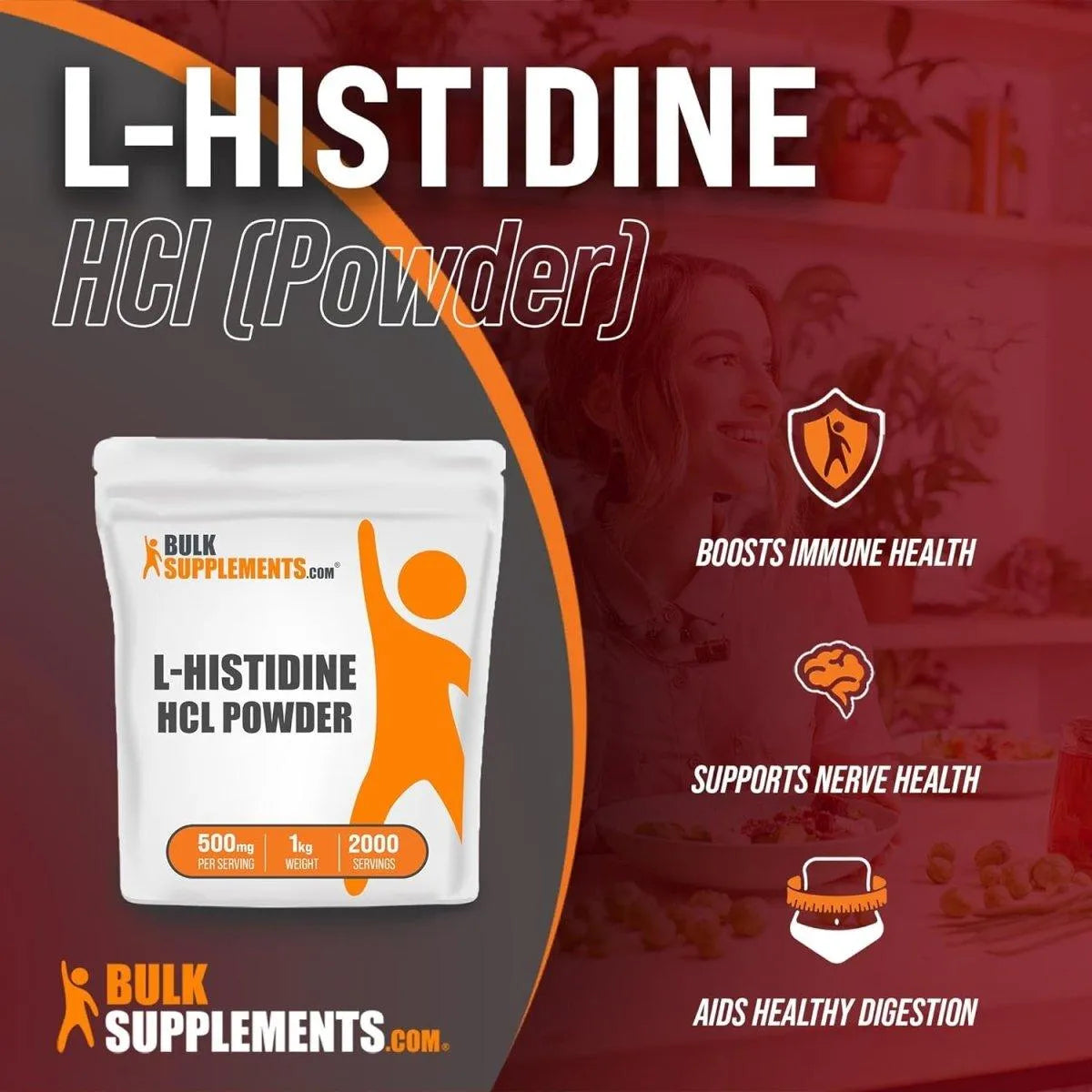 BULK SUPPLEMENTS - Bulk Supplements L-Histidine HCl Powder 1 Kg. - The Red Vitamin MX - Suplementos Alimenticios - {{ shop.shopifyCountryName }}