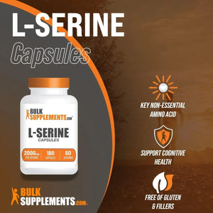 BULK SUPPLEMENTS - Bulk Supplements L-Serine 2000Mg. 180 Capsulas - The Red Vitamin MX - Suplementos Alimenticios - {{ shop.shopifyCountryName }}