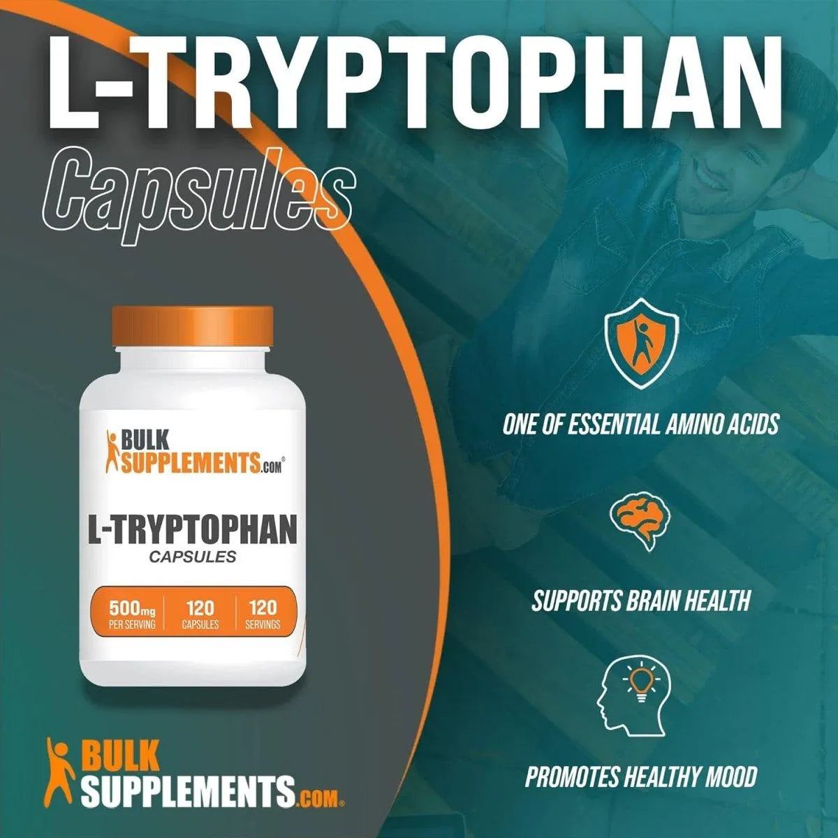 BULK SUPPLEMENTS - Bulk Supplements L-Tryptophan 500Mg. 120 Capsulas - The Red Vitamin MX - Suplementos Alimenticios - {{ shop.shopifyCountryName }}