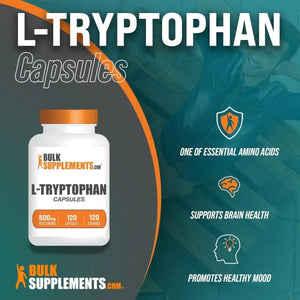 BULK SUPPLEMENTS - Bulk Supplements L-Tryptophan 500Mg. 120 Capsulas - The Red Vitamin MX - Suplementos Alimenticios - {{ shop.shopifyCountryName }}