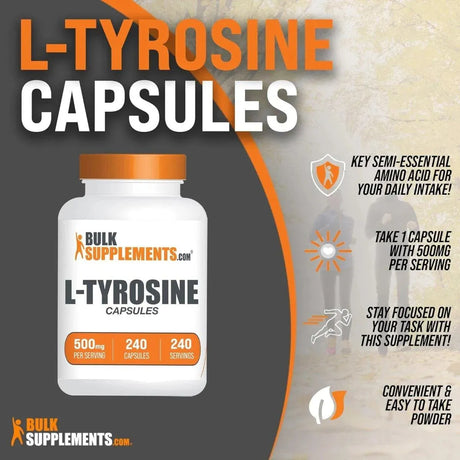 BULK SUPPLEMENTS - Bulk Supplements L-Tyrosine 500Mg. 240 Capsulas - The Red Vitamin MX - Suplementos Alimenticios - {{ shop.shopifyCountryName }}