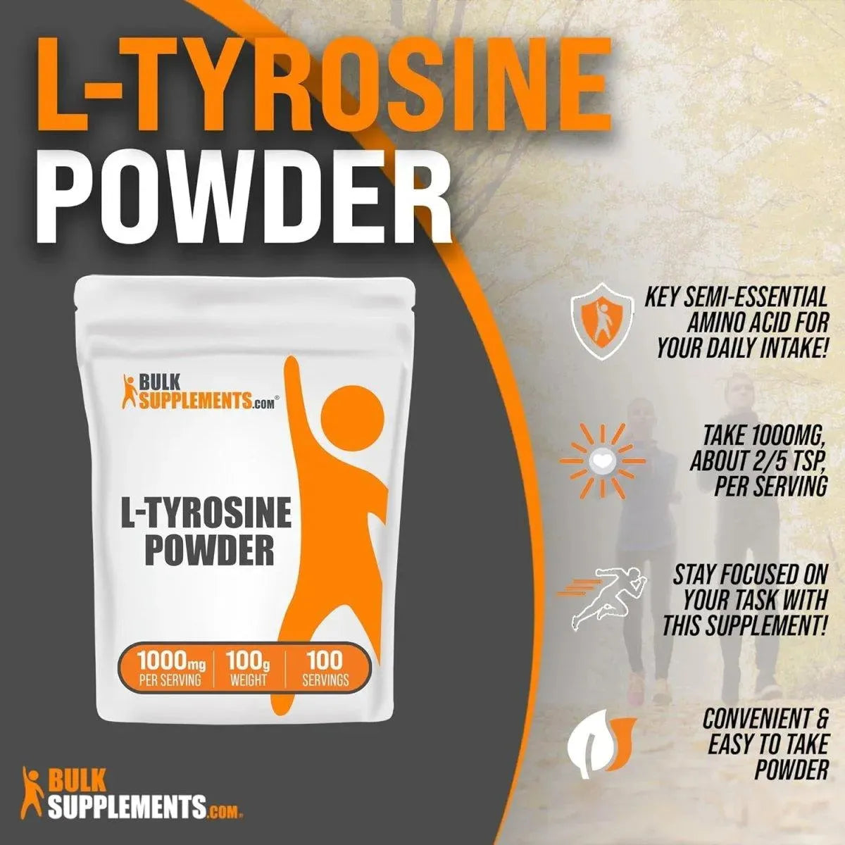 BULK SUPPLEMENTS - Bulk Supplements L-Tyrosine Powder 100Gr. - The Red Vitamin MX - Suplementos Alimenticios - {{ shop.shopifyCountryName }}