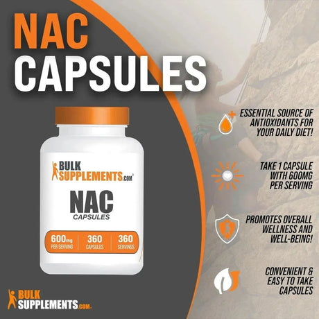 BULK SUPPLEMENTS - Bulk Supplements NAC 600Mg. 360 Capsulas - The Red Vitamin MX - Suplementos Alimenticios - {{ shop.shopifyCountryName }}