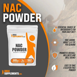 BULK SUPPLEMENTS - Bulk Supplements NAC Powder 1Kg. - The Red Vitamin MX - Suplementos Alimenticios - {{ shop.shopifyCountryName }}