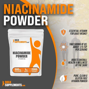 BULK SUPPLEMENTS - Bulk Supplements Niacinamide Powder 1 Kg. - The Red Vitamin MX - Suplementos Alimenticios - {{ shop.shopifyCountryName }}