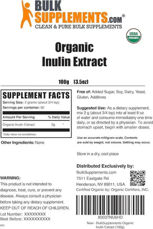 BULK SUPPLEMENTS - Bulk Supplements Organic Inulin Extract Powder 100Gr. - The Red Vitamin MX - Suplementos Alimenticios - {{ shop.shopifyCountryName }}