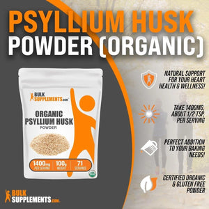 BULK SUPPLEMENTS - Bulk Supplements Organic Psyllium Husk Powder 100Gr. - The Red Vitamin MX - Suplementos Alimenticios - {{ shop.shopifyCountryName }}