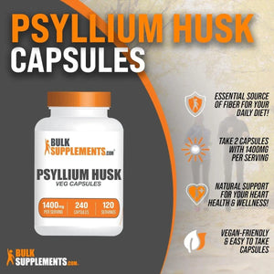 BULK SUPPLEMENTS - Bulk Supplements Psyllium Husk 1400Mg. 240 Capsulas - The Red Vitamin MX - Suplementos Alimenticios - {{ shop.shopifyCountryName }}